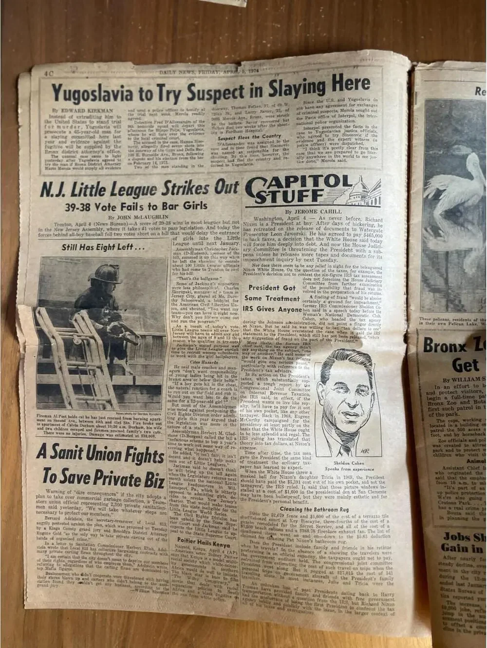 Aaron Hits 714 Ties The Babe Daily News Newspaper Apr 5 1974
